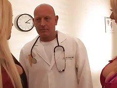 The physician is enthusiastic to have a 3some with the 2