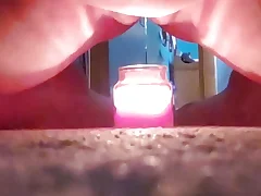 Steamy Milf Cougar plays with Fire  flame have fun vulva torment with candle flame fire getting off