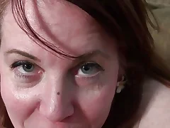 AuntJudys - 53yo Red-haired Step-Aunt Brie deep throats your pecker (POV Experience)